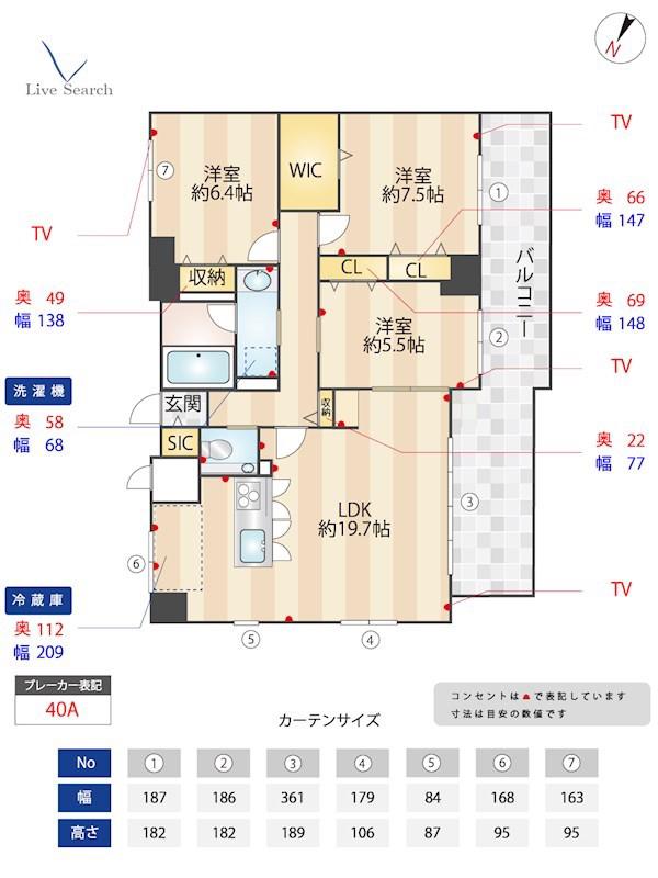 BPRレジデンス高宮(3LDK/12階)の間取り写真