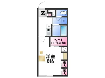 レオパレス大野芝I(1K/1階)の間取り写真