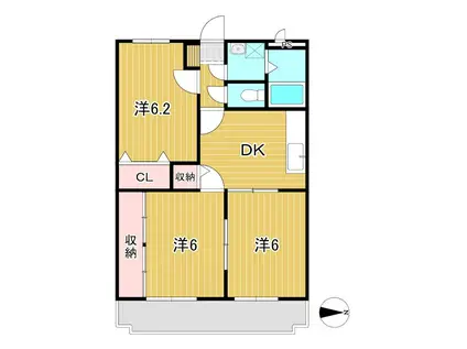 アークヒル(3DK/3階)の間取り写真