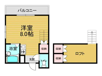 アプティ2番館(1K/4階)の間取り写真