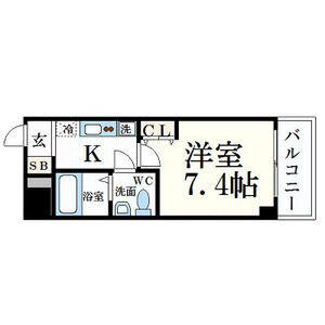 CAPITAL.I姫路(1K/4階)の間取り写真