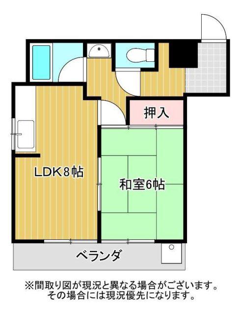 グリーンプラザ春日(1LDK/1階)の間取り写真
