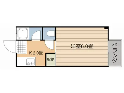 コーポエクセル(1K/2階)の間取り写真
