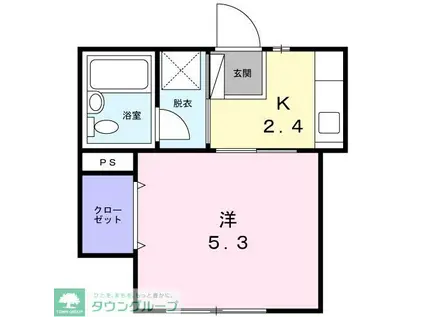 カリーノ(1K/1階)の間取り写真