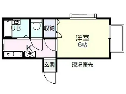 カルチェ・ヴェールII(1K/2階)の間取り写真