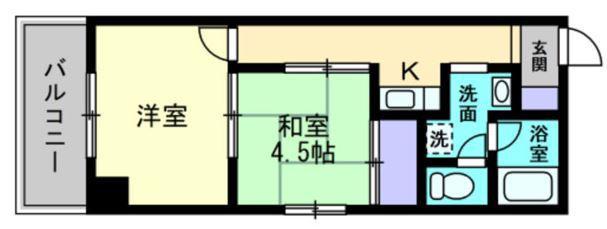 花園パークマンション(2K/3階)の間取り写真
