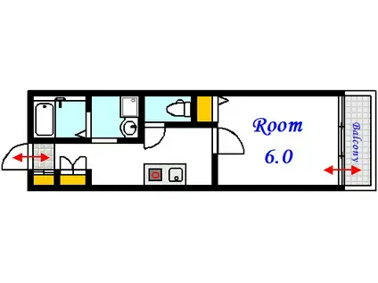 M・テラス竜王町(1K/3階)の間取り写真