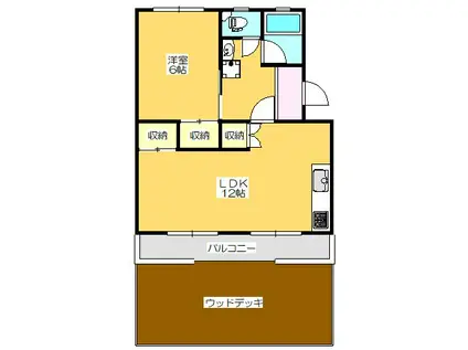 パルティーレ八万町(1LDK/1階)の間取り写真