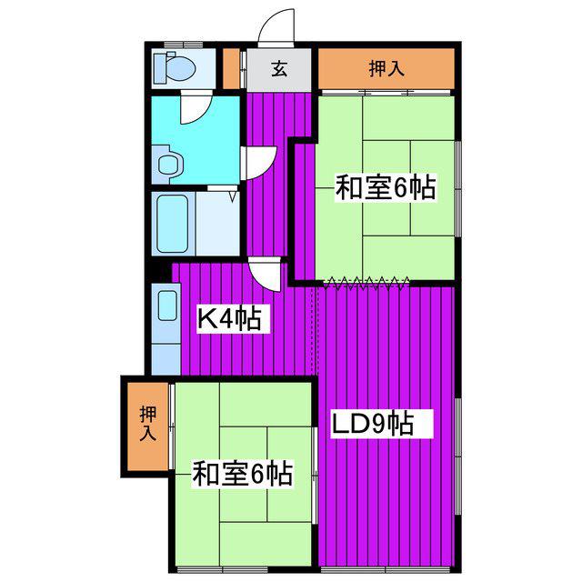 チェルシー37(2LDK/2階)の間取り写真