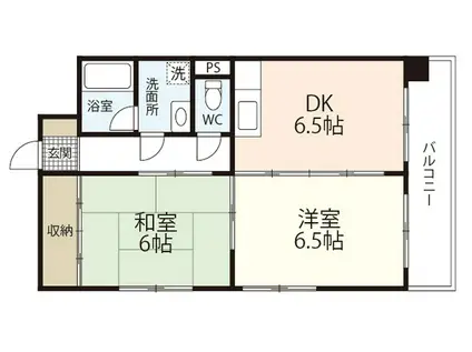 ル・クレール三篠(2DK/3階)の間取り写真