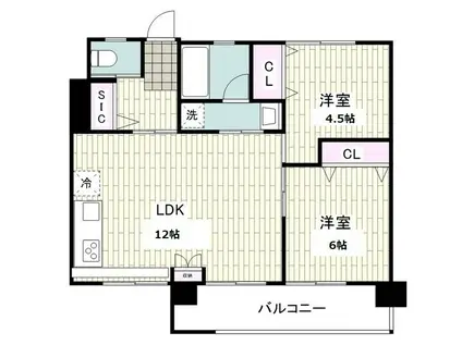 汐見台団地1407号棟(2LDK/4階)の間取り写真