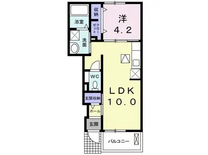 アンビションII(1LDK/1階)の間取り写真
