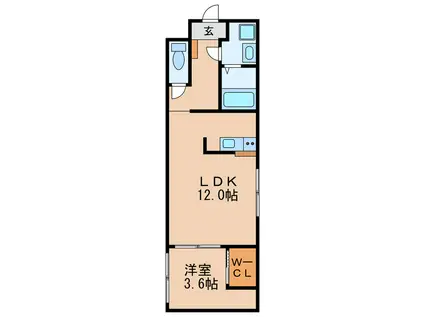 AMIRI PREMIER SHINSAKAEII(1LDK/2階)の間取り写真