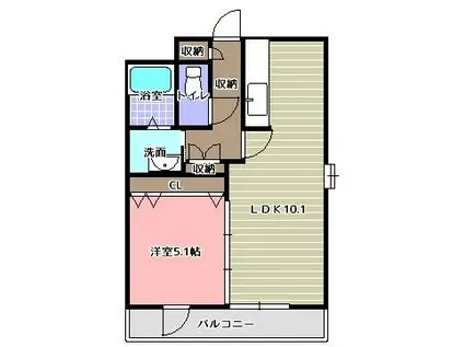 サンシャインヒル壱番館(1LDK/5階)の間取り写真