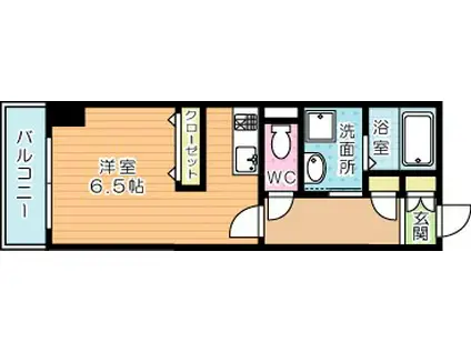 クルーズ・グラン・セレスト(ワンルーム/6階)の間取り写真