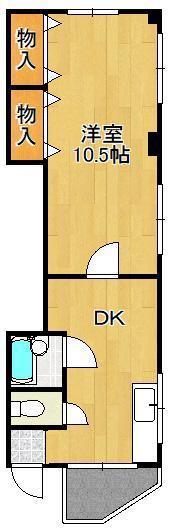 ヴィンテージ南小倉(1DK/2階)の間取り写真