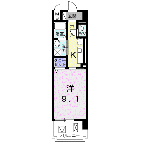 いろは大翔舘(1K/5階)の間取り写真