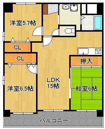 アヴァンセ学術都市(3LDK/2階)の間取り写真