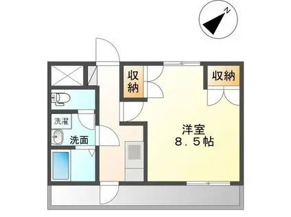 ソレイユ(1K/1階)の間取り写真