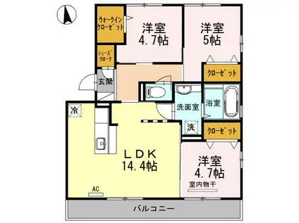 ピュアライト文京町(3LDK/3階)の間取り写真