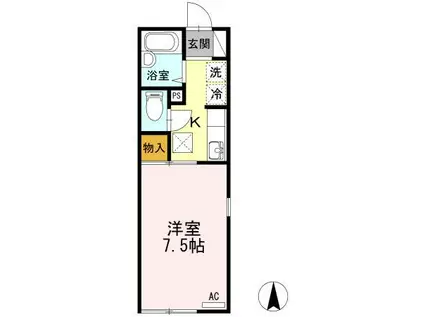 セジュールトロワ(1K/1階)の間取り写真