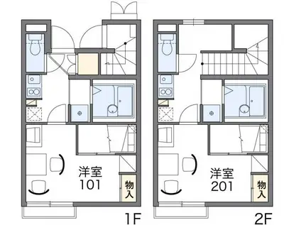 レオパレスラ スリーズ(1K/2階)の間取り写真