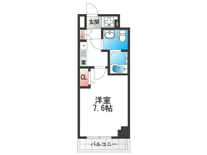 グランドロアール南巽(1K/8階)の間取り写真