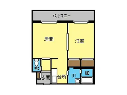 アミュージョン・シャトー(1LDK/1階)の間取り写真