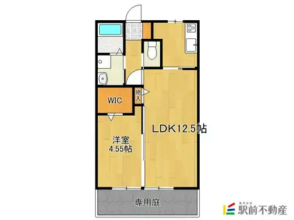 ラ・フェリーチェ(1LDK/1階)の間取り写真