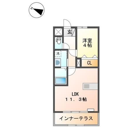 クオリティーハイム(1LDK/1階)の間取り写真