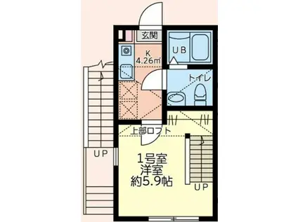 ブランノワール(1K/2階)の間取り写真