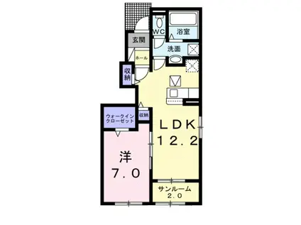 ベニアージュ D(1LDK/1階)の間取り写真