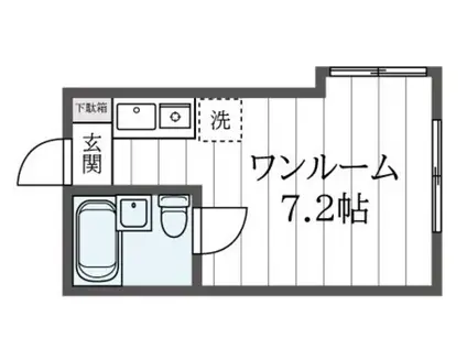 フォレストヒルズ(ワンルーム/1階)の間取り写真