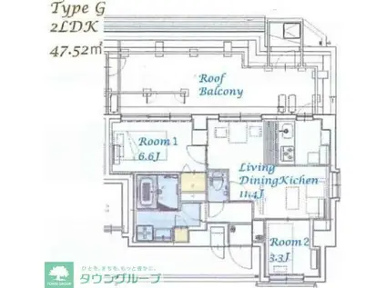 スプランディッド大島(2LDK/9階)の間取り写真