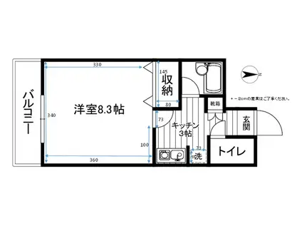 ヒルトップ晩翠(1K/6階)の間取り写真