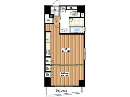 グランスイート神宮前(1LDK/12階)の間取り写真