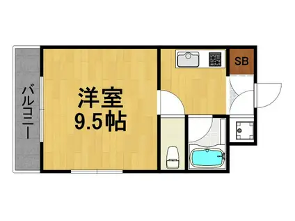 パラツィーナ甲子園口(ワンルーム/2階)の間取り写真