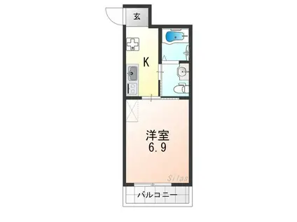 クレア ラ・クーオ(1K/1階)の間取り写真