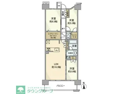 クレストプライムレジデンスパーク五番街(3LDK/4階)の間取り写真