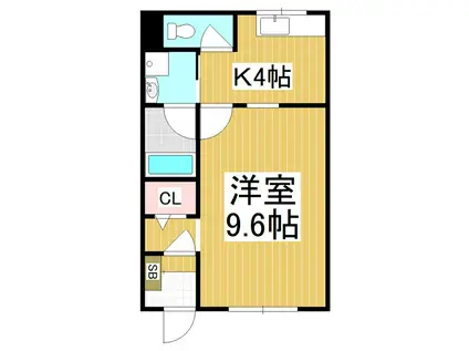 メゾン石芝(1K/1階)の間取り写真