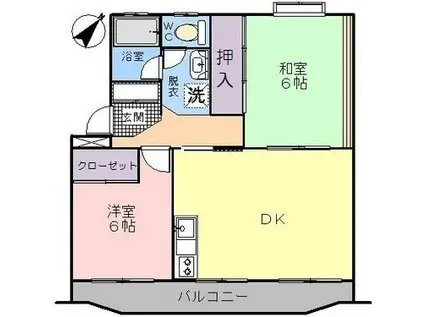 東海道新幹線 掛川駅 徒歩31分 3階建 築36年(2LDK/1階)の間取り写真