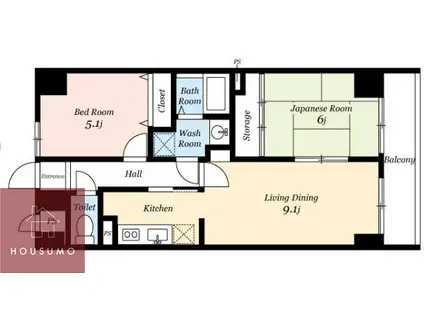 リッツプラザ城東(2LDK/7階)の間取り写真