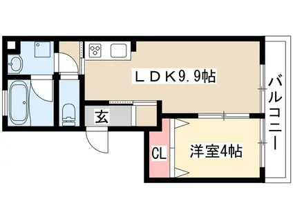 ヒールコートII(1LDK/3階)の間取り写真
