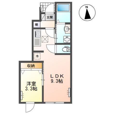 SHANGRI-LA(1LDK/1階)の間取り写真