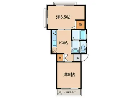 大洋奥沢マンション(2K/2階)の間取り写真