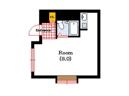 プラトー上町(ワンルーム/4階)の間取り写真