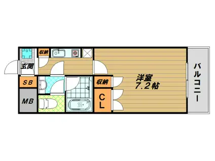 アクシス板宿(1K/4階)の間取り写真