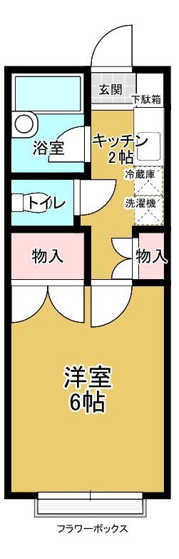 信開セルーラ駅南S(1K/2階)の間取り写真
