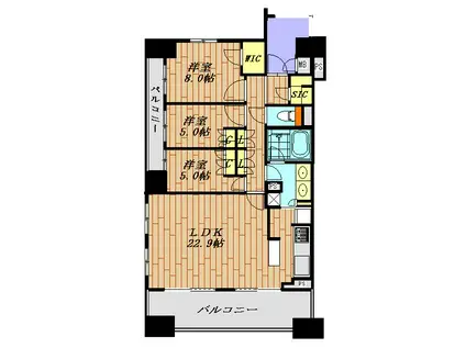 ザ・晴海レジデンス(3LDK/7階)の間取り写真