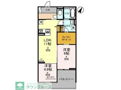 スカーラ大宮(2LDK/2階)の間取り写真